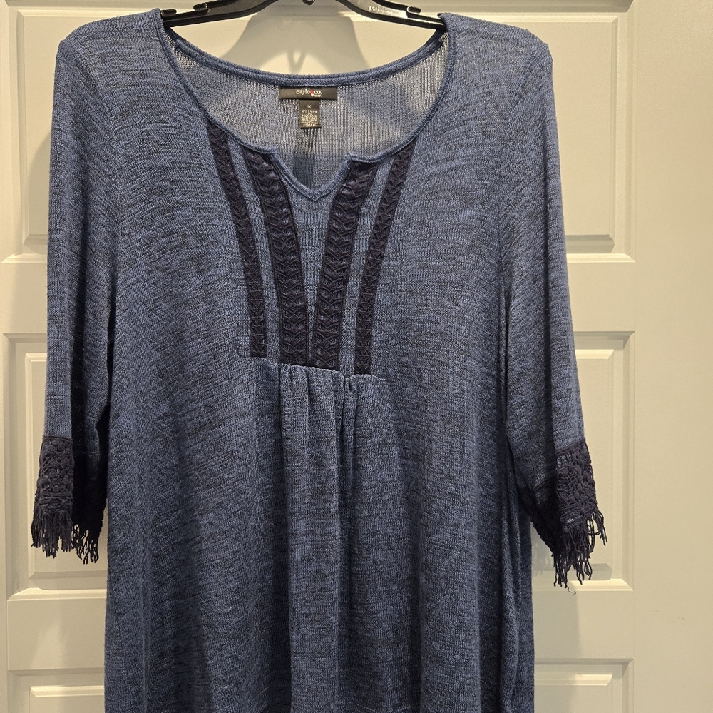 STYLE & CO. 1X, blue top